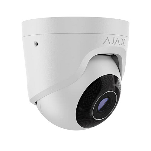 IP-камера проводная Ajax TurretCam, 5мп, 2.8мм, Poe, True WDR, IP 65, ИК 35м, аудио, угол обзора 100° до 110°, купольная, белая
