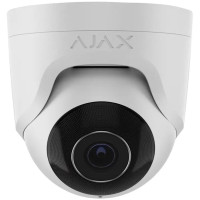 IP-Камера дротова Ajax TurretCam, 5мп, 4мм, Poe, True WDR, IP 65, ІЧ 35м, аудіо, кут огляду 75°до 85°, купольна, біла