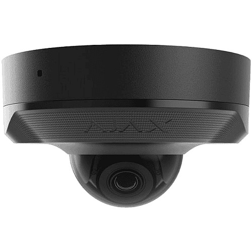 IP-камера проводная Ajax DomeCam Mini, 8мп, 4мм, Poe, True WDR, IP 65, ИК 30м, аудио, угол обзора 75°до 85°, мини купольная, черная