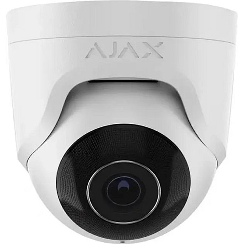 IP-камера проводная Ajax TurretCam, 8мп, 2.8мм, Poe, True WDR, IP 65, ИК 35м, аудио, угол обзора 100° до 110°, купольная, белая