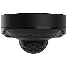 IP-Камера дротова Ajax DomeCam Mini HL black, 8мп, 4мм, гібридне підсвічування IR 15м, білий Led 15м, Poe, True WDR, IP 65, ІЧ 15м, аудіо, кут огляду 75° до 85°, міні купольна, чорна