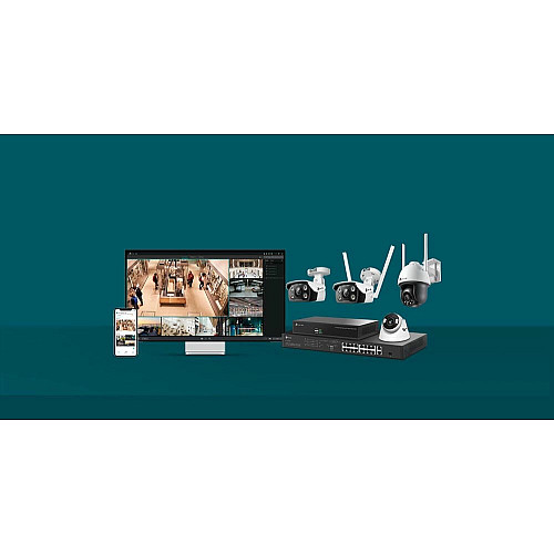 IP-камера TP-LINK VIGI С340-W-4, PoE, 4Мп, 4 мм, Wi-Fi, H265+, IP66, Bullet, цветное ночное видение, внешняя