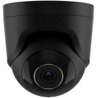 IP-Камера дротова Ajax TurretCam, 5мп, 4мм, Poe, True WDR, IP 65, ІЧ 35м, аудіо, кут огляду 75°до 85°, купольна, чорна