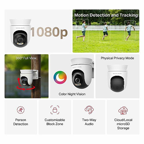 IP-камера MERCUSYS MC500 FHD N300 microSD motion detection, внешняя