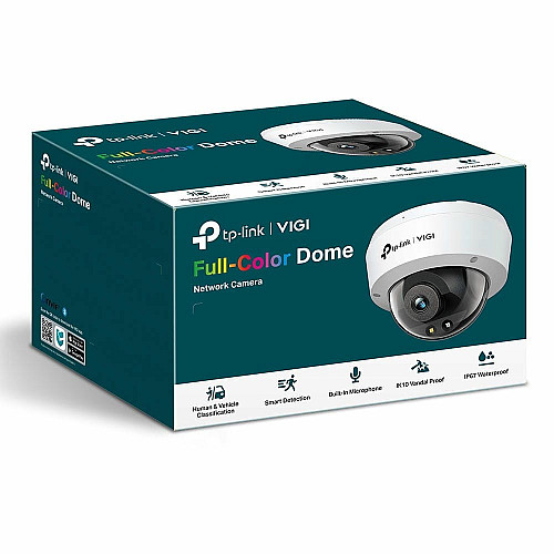IP-камера TP-LINK VIGI C250-2.8, PoE, 5Мп, 2,8мм, H265+, IP66, Dome, цветное ночное видение, внешняя
