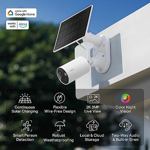 Комплект розумної бездротової камери TP-LINK TAPO C410 KIT 2K QHD та сонячної панелі