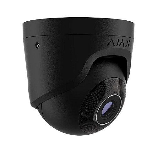 IP-камера проводная Ajax TurretCam, 8мп, 2.8мм, Poe, True WDR, IP 65, ИК 35м, аудио, угол обзора 100° до 110°, купольная, черная