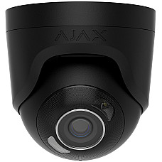 IP-Камера дротова Ajax TurretCam HL black, 8мп, 2.8мм, гібридне підсвічування IR 50м, білий Led 50м, Poe, True WDR, IP 65, ІЧ 50м, аудіо, кут огляду 100° до 110°, купольна, чорна