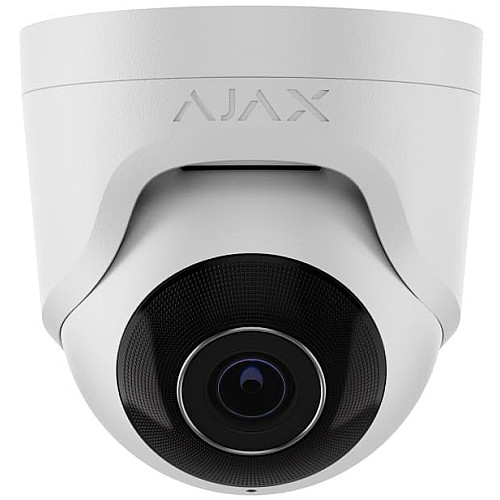 IP-камера проводная Ajax TurretCam, 5мп, 2.8мм, Poe, True WDR, IP 65, ИК 35м, аудио, угол обзора 100° до 110°, купольная, белая