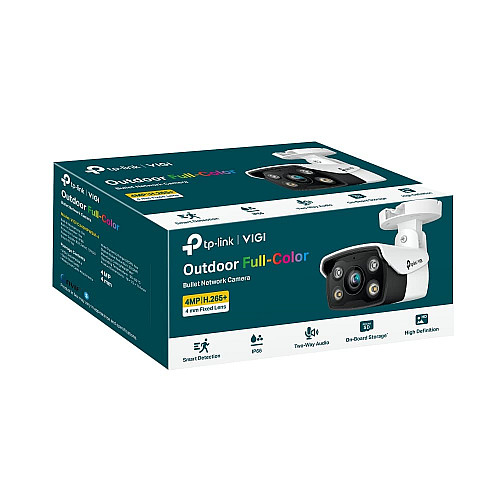 IP-камера TP-LINK VIGI C340-4, PoE, 4Мп, 4 мм, H265+, IP66, Bullet, цветное ночное видение, внешняя