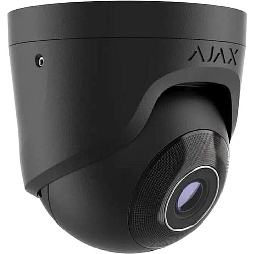 IP-камера проводная Ajax TurretCam, 8мп, 4мм, Poe, True WDR, IP 65, ИК 35м, аудио, угол обзора 75°до 85°, купольная, черная