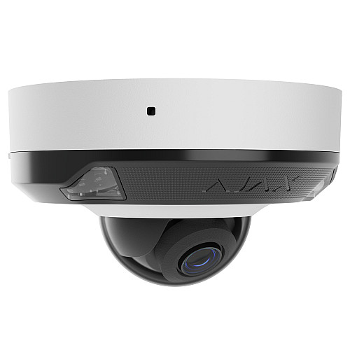 IP-Камера дротова Ajax DomeCam Mini HL white, 5мп, 2.8мм, гібридне підсвічування IR 15м, білий Led 15м, Poe, True WDR, IP 65, ІЧ 15м, аудіо, кут огляду 100° до 110°, міні купольна, біла