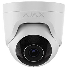 IP-Камера дротова Ajax TurretCam, 8мп, 4мм, Poe, True WDR, IP 65, ІЧ 35м, аудіо, кут огляду 75°до 85°, купольна, біла