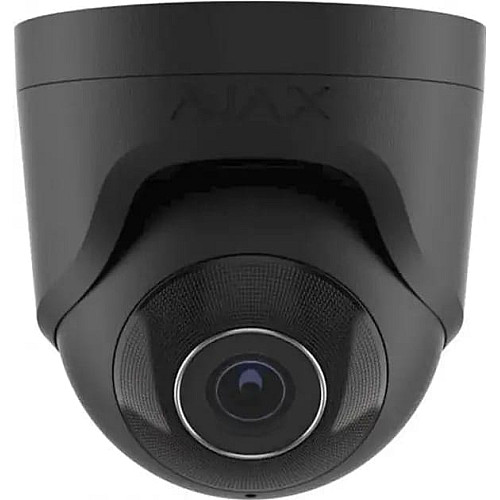 IP-камера проводная Ajax TurretCam, 5мп, 2.8мм, Poe, True WDR, IP 65, ИК 35м, аудио, угол обзора 100° до 110°, купольная, черная