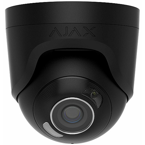 IP-камера проводная Ajax TurretCam HL black, 5мп, 4мм, гибридная подсветка IR 50м, белый Led 50м, Poe, True WDR, IP 65, ИК 50м, аудио, 75° до 85°, купольная, черная