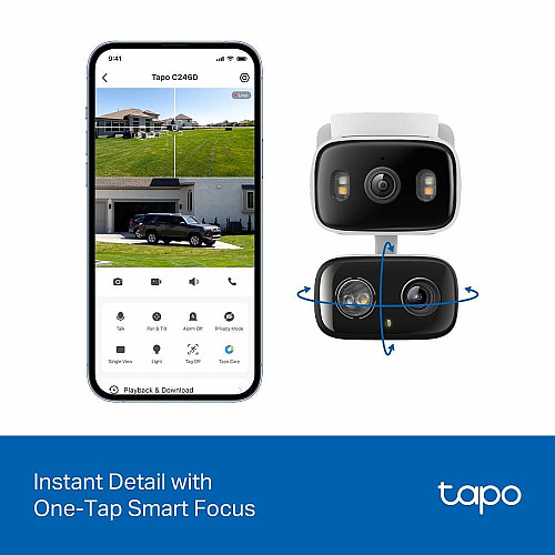 Камера IP з подвійним об'єктивом TP-LINK Tapo C246D 3MP N300 microSD motion detection