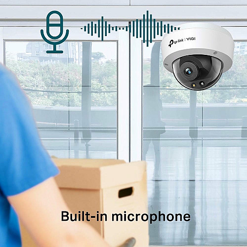 IP-камера TP-LINK VIGI C240-4, PoE, 4Мп, 4 мм, H265+, IP66, Turret, цветное ночное видение, внутренняя