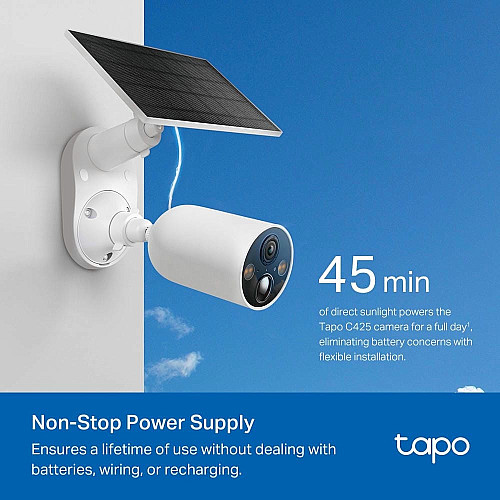 Комплект розумної бездротової камери TP-LINK TAPO C425 KIT 2K QHD та сонячної панелі