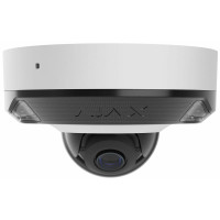 IP-Камера дротова Ajax DomeCam Mini HL white, 8мп, 2.8мм, гібридне підсвічування IR 15м, білий Led 15м, Poe, True WDR, IP 65, ІЧ 15м, аудіо, кут огляду 100° до 110°, міні купольна, біла