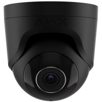 IP-Камера дротова Ajax TurretCam, 8мп, 2.8мм, Poe, True WDR, IP 65, ІЧ 35м, аудіо, кут огляду 100° до 110°, купольна, чорна