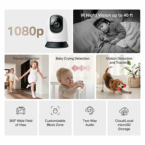 IP-камера MERCUSYS MC200 FHD N300 microSD motion detection