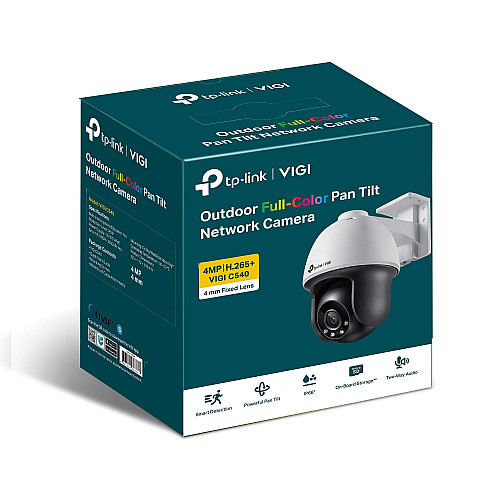 IP-Камера TP-LINK VIGI C540-4, PoE, 4Мп, 4 мм, H265+, IP66, Dome, кольорове нічне бачення, зовнішня