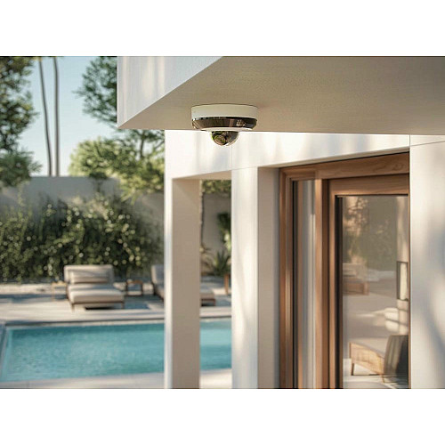 IP-камера проводная Ajax DomeCam Mini HL white, 8мп, 4мм, гибридная подсветка IR 15м, белый Led 15м, Poe, True WDR, IP 65, ИК 15м, аудио, угол обзора 75° до 85°, мини купольная