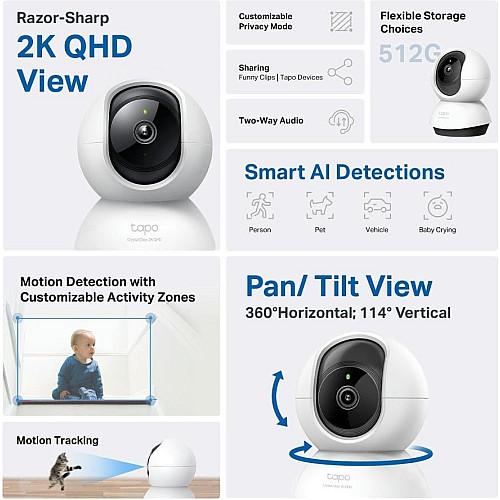 IP-камера TP-LINK Tapo C220 4MP N300 microSD motion detection