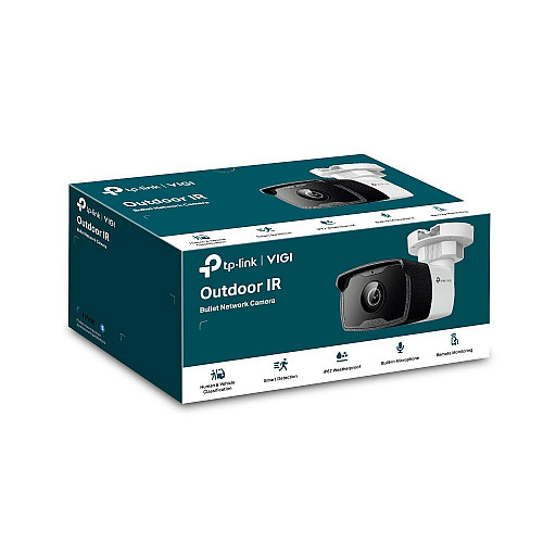 IP-Камера TP-LINK VIGI C340I-2.8mm, PoE, 4 Мп, 2.8 мм, H.265+, IP67, Bullet, ІЧ нічне бачення, зовнішня, вбудований мікрофон