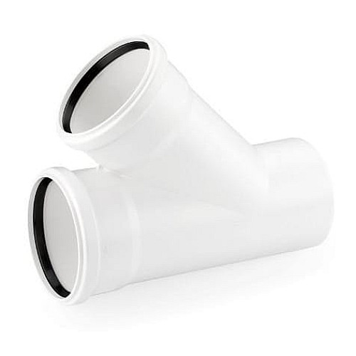 Трійник каналізаційний Rehau Raupiano Plus, 110-90мм, 45°, поліпропілен, білий