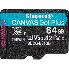 Карта пам'яті Kingston microSD   64GB C10 UHS-I U3 A2 V30 R200/W100MB/s