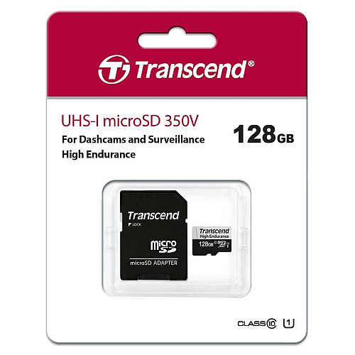 Карта пам'яті Transcend microSD  128GB C10 UHS-I U1 High Endurance (170TB)