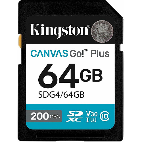 Карта пам'яті Kingston SD   64GB C10 UHS-I U3 V30 R200MB/s