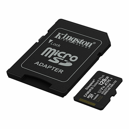 Карта пам'яті Kingston microSD  128GB C10 UHS-I A1 V10 R150MB/s + SD