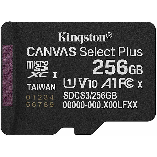 Карта пам'яті Kingston microSD  256GB C10 UHS-I A1 V10 R150MB/s