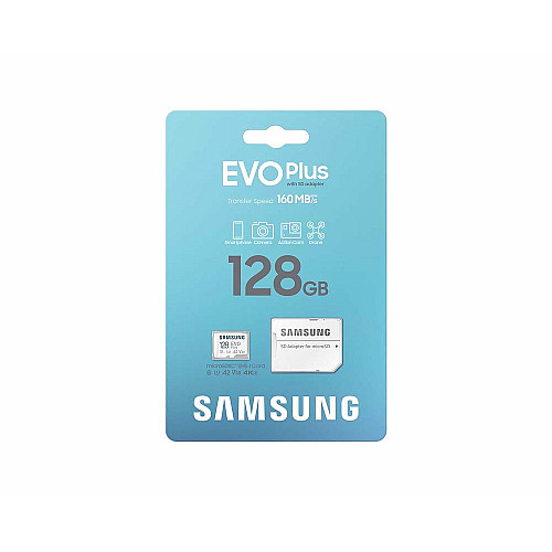 Карта пам'яті Samsung microSD 128GB C10 UHS-I  R130MB/s Evo Plus + SD