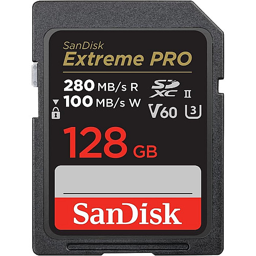 Карта памяти SanDisk SD 128GB C10 UHS-II U3 R280/W100MB/s Extreme Pro V60
