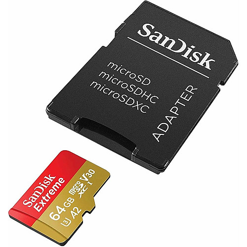 Карта памяти SanDisk microSD 64GB C10 UHS-I U3 R170/W80MB/s Extreme V30+SD