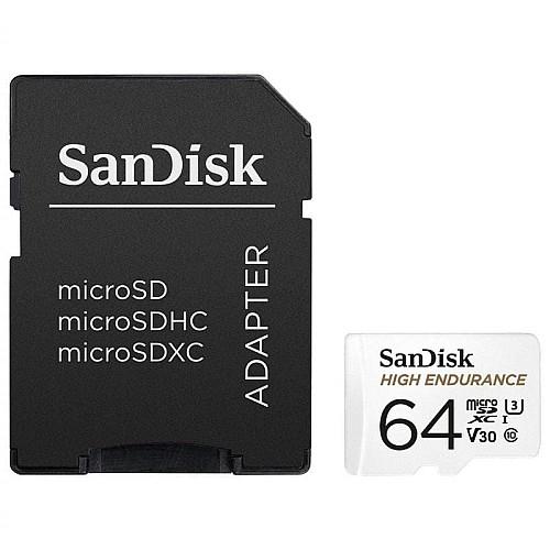 Карта пам'яті SanDisk microSD   64GB C10 UHS-I U3 V30 R100/W40MB/s High Endurance