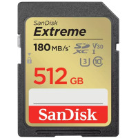 Карта пам'яті SanDisk SD  512GB C10 UHS-I U3 R180/W130MB/s Extreme V30