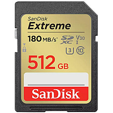 Карта пам'яті SanDisk SD  512GB C10 UHS-I U3 R180/W130MB/s Extreme V30
