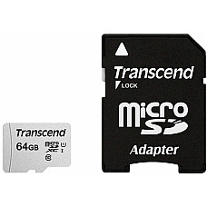 Карта пам'яті Transcend microSD   64GB C10 UHS-I R100/W20MB/s + SD