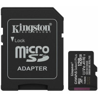 Карта памяти Kingston microSD 128GB C10 UHS-I A1 V10 R150MB/s + SD