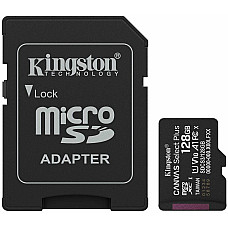 Карта пам'яті Kingston microSD  128GB C10 UHS-I A1 V10 R150MB/s + SD
