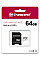 Карта памяти Transcend microSD 64GB C10 UHS-I R100/W20MB/s + SD