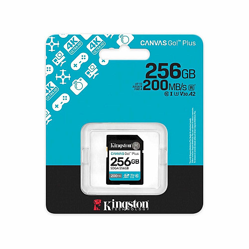 Карта пам'яті Kingston SD  256GB C10 UHS-I U3 V30 R200/W160MB/s