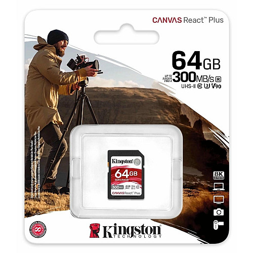 Карта пам'яті Kingston SD   64GB C10 UHS-II U3 R300/W260MB/s