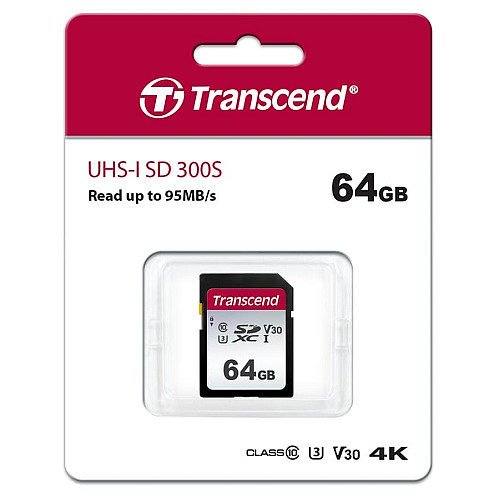 Карта пам'яті Transcend SD  64GB C10 UHS-I  R100/W20MB/s