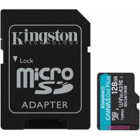 Карта памяти Kingston microSD 128GB C10 UHS-I U3 A2 V30 R200/W100MB/s + SD