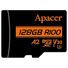 Карта пам'яті Apacer microSD 128GB C10 UHS-I U3 A2 R100/W80MB/s + SD